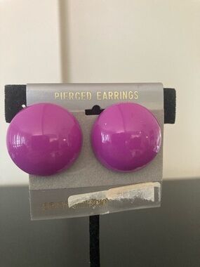 Contemporary Purple Dome Stud Earrings